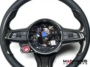 Alfa Romeo Giulia Steering Wheel Trim - Carbon Fiber - Thumb Grip Cover - QV Model - 2020+ models